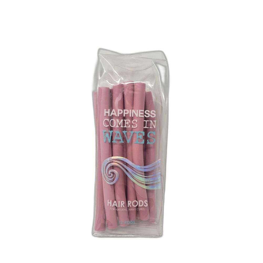 Beauty Concepts Hair Rods Happiness Comes In Waves Foam Hair Rollers 12 Pink NEW